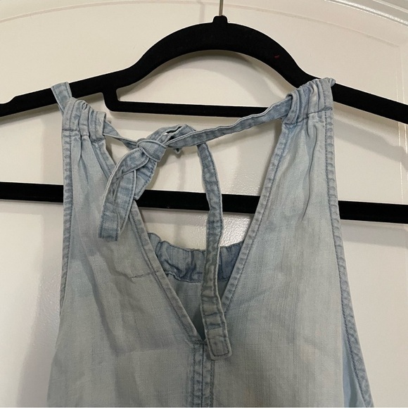 Cloth & Stone Blue Chambray Sleeveless Tie-Back Mini Dress - Picture 9 of 10